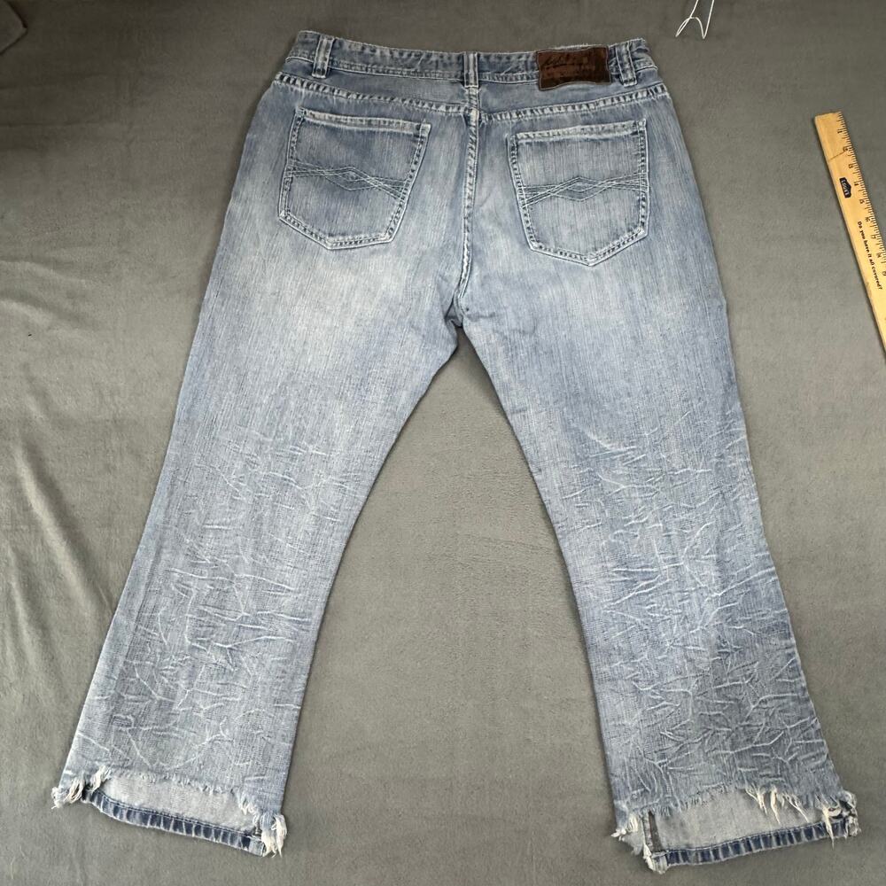 Rock & Roll Cowboy Jeans Men Blue Denim Doube Barrel Boot Leg Relaxed 40x30 FLAW